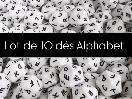 Lot de 10 dés alphabet