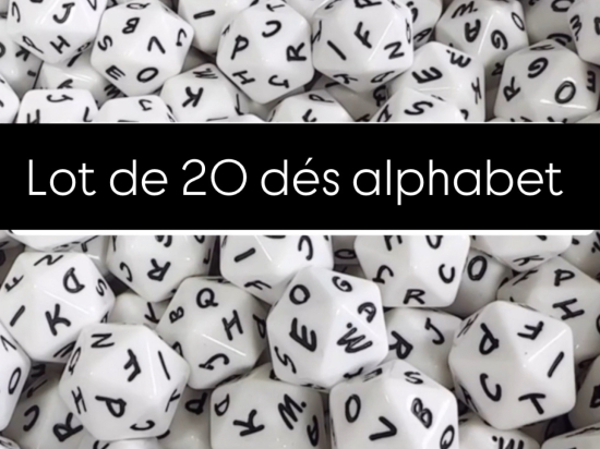 lot de 20 dés alphabet