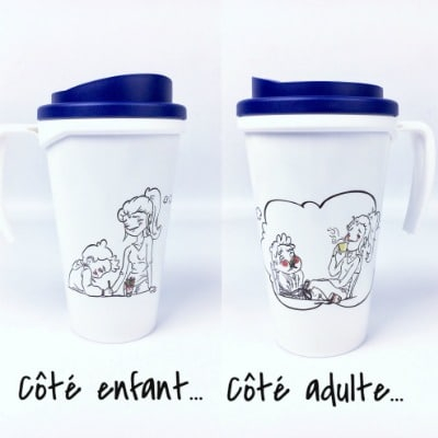 MUG humoristique / côté enfant - côté adulte