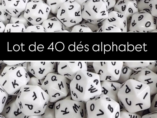 lot de 40 dés alphabet
