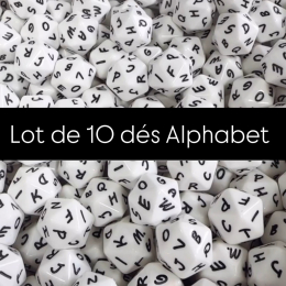 Lot de 10 dés alphabet
