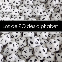 lot de 20 dés alphabet