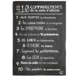 POSTER "Les 10 commandements de la salle d'attente"